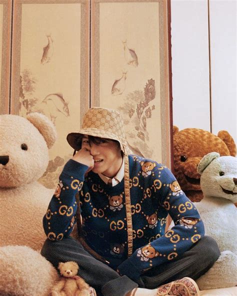 calvin the bear gucci sweater|kai and gucci teddy bear.